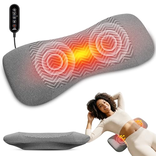 Image of 3-in-1 Smooth Triple Fusion Back Massager, Lumbar Support Pillow with Heat | Adjustable Air Lift Height,Dual Vibration Motors And Memory Foam Support Enhance Lower Back For Office Chairs, Beds And Sofas