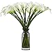 Artificial Flowers Real Touch Calla Lily Wedding Bouquet 18pcs Home Garden Party Festival Decoration (White)