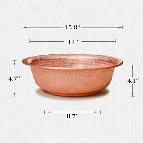 Tazón portátil para pedicura de cobre hecho a mano miniatura 6