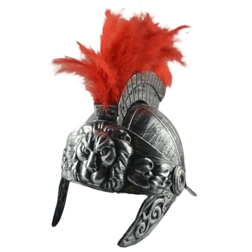 Générique Casques grecs,Coiffe avec de plumes rouges | Hommes Rétro Samouraï Guerrier Chevalier Chapeaux Costume Authentique Accessoires Or