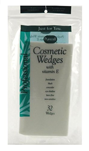 Purecell Professional Cosmetic Wedges With Vitamin-E 32 Count (6 Pack)