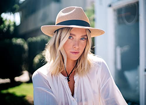 Pineapple&Star Sun Straw Fedora Beach Hat Fine Braid Upf50+ For Unisex #TOP4