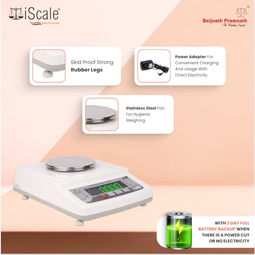 Image of iScale i-31 600g x10mg (0.01g) Gold Weighing Scale for Jewelry Shop and Home Professional uses with Windshield Cover, Front & Back double display
