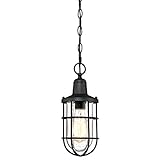 Westinghouse 6334800 Crestview One-Light Outdoor Pendant, Textured Black Finish with Clear Seeded Glass, Oil Rubbed Bronze