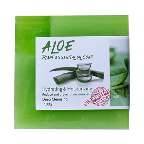 Yruioon Pure Aloe Vera Soap Bar for Face and Body Gentle Cleansing Bar for Sensitive Skin Green One Size