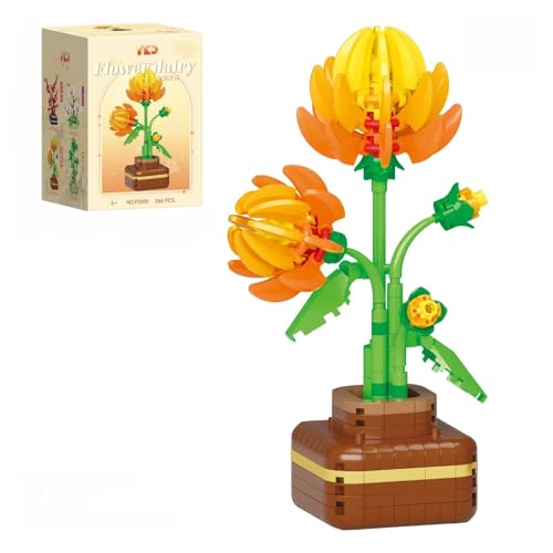 TEREED Chrysanthemum Blossom Building Sets, Four Seasons Blossom Botanical Building Set for Adults, Chrysanthemum DIY Flower Kit, Artificial Floral Desk Decor for Home Office, Relaxing Creative Gift by TEREED - Used condition - US$7.25