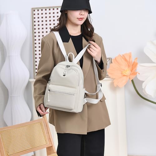YUESITE Damen Rucksack Wasserdichte Nylon Casual Schultasche Daypack Leichtgewicht Reiserucksack Minirucksack Elegant,leichte Rucksackhandtasche zum Alltag Reise Schule Freizeit Einkaufen Orange
