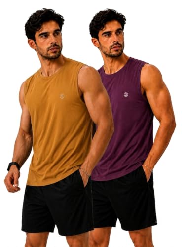 Image of CHKOKKO Sleeveless T Shirts Gym Vest for Men Workout Premium Cotton Blend