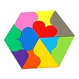 BESTonZON Herz Puzzle aus Holz Geometrisches Denkspiel für Interaktives Lernspielzeug für Kreative und Frühe Geeignet für Mädchen Ab Jahren