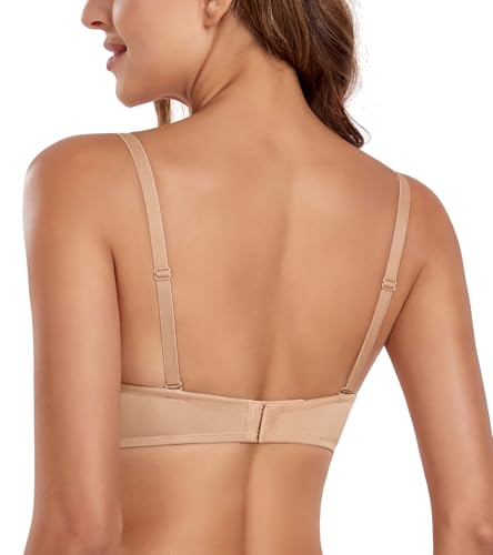 Image of Lemorosy Women's Deep V Plunge Red Carpet Convertible Push Up Bra -Low Cut Sexy U Shaped with Light Padded