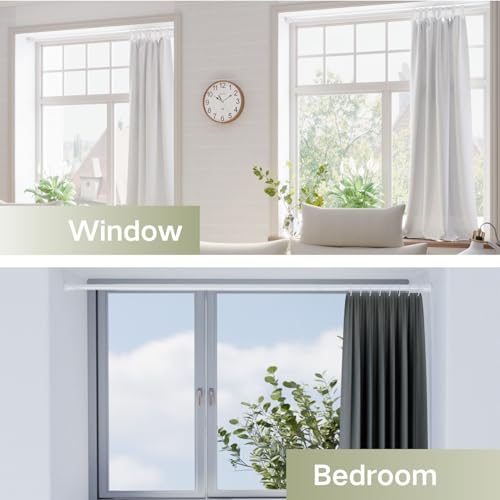 Venwemong Gardinenstange ohne Bohren Teleskopstange Ausziehbare Kleiderstange zum Duschvorhangstange Einstellbare für Schränke,Fenster,Kleiderschrank Weiß 185-250 cm