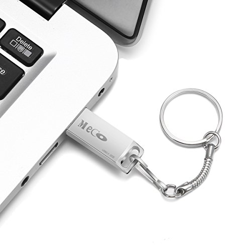 32GB Waterproof USB Flash Drive, MECO Thumb Drive USB2.0 with Keychain Metal Memory Stick for Computers Laptops PC Gift