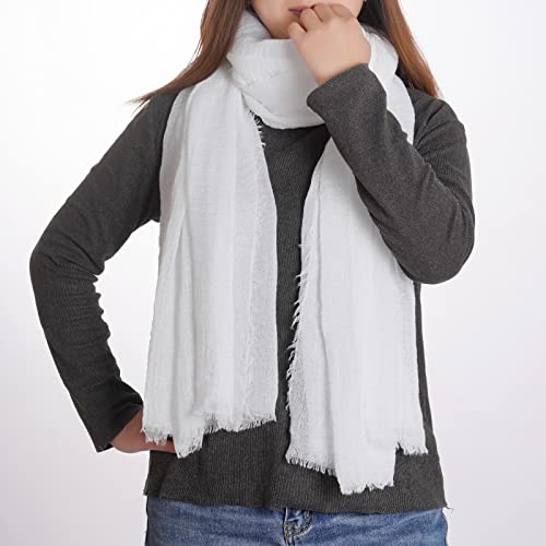 Women Summer Cotton Blend Crinkle Vintage Soft Long Scarf Linen Beach Shawl Wrap3