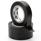 Bates- Black Electrical Tape, 0.62 in x 49 ft, 3 Pack, Electric Tape, Electrical Tape Black, Electric Tape Black, Waterproof Electrical Tape, Wire Tape, Eletrical Tape, High Temp Electrical Tape