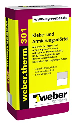 Handelskönig Weber.therm 301 Klebe- und Armierungsmörtel - Armierungsmörtel, Dichtmittel, Paste, 30000g, Harz, wasserresistent, für Fassaden und Dämmstoffe