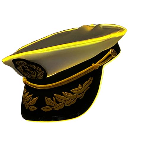 Cotton LED Lighted Hat With Captain Embroidery For Stylish Nighttime Fun And Fashionable LED Hat