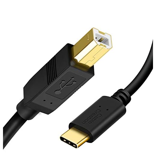 CableCreation USB B to USB C Printer Cable 6.6 FT, USB C to USB B Printer Cable for MacBook Pro, Air, USB C MIDI Cable for Yamaha Casio Digital Piano MIDI Controller DJ Controller, 2M Black