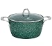 WaxonWare 4.5 Quart Stone Nonstick Dutch Oven Casserole Stockpot, Anti-Warp Non Toxic APEO PFOA Free Nonstick Cookware, Induction Compatible, Dishwasher & Oven Safe Nonstick Pot (EMERALD Series)