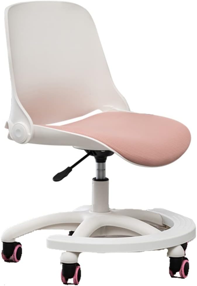 Kids Desk Chair with Wheels, Home Children Study Chair Foldable Kids Task Chair, Adjustable Child Computer Desk Chair with Back Seat, Correct Sitting Posture (Color : /Pink, Size : A)