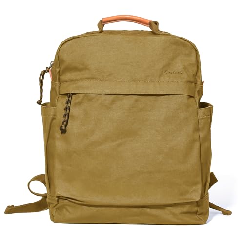 Gootium Canvas-Rucksack für Damen, Vintage-Stil, mit Reißverschluss, lässiger Tagesrucksack, Stoff, Outdoor-Reiserucksack, Khaki