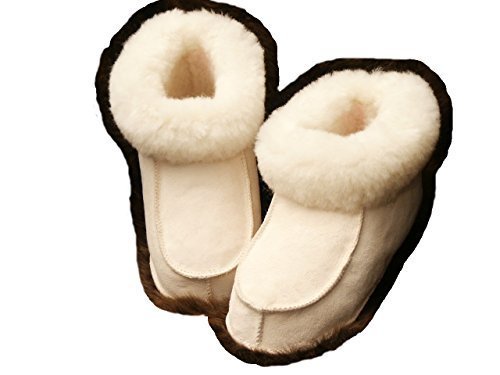Förster-Fellnest Chaussures d'intérieur en véritable Peau de Mouton - Pantoufle sur 100% Pelzvelour GR. 36-45 - Laine Blanche, 41 EU Cover