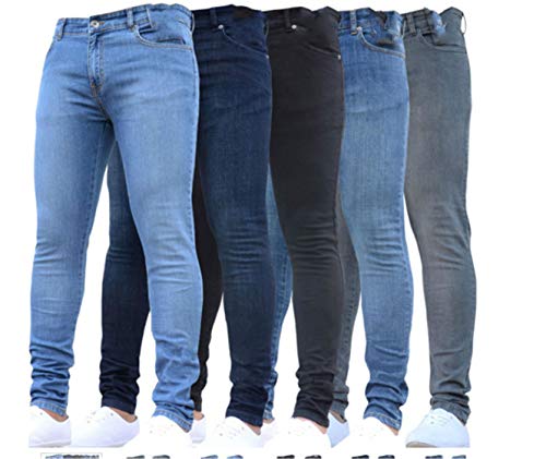 Men's Skinny Jeans Tapered Leg High Rise Jean Trousers Younger-Looking Fashionable Comfy Stretch Fit Denim Pants3