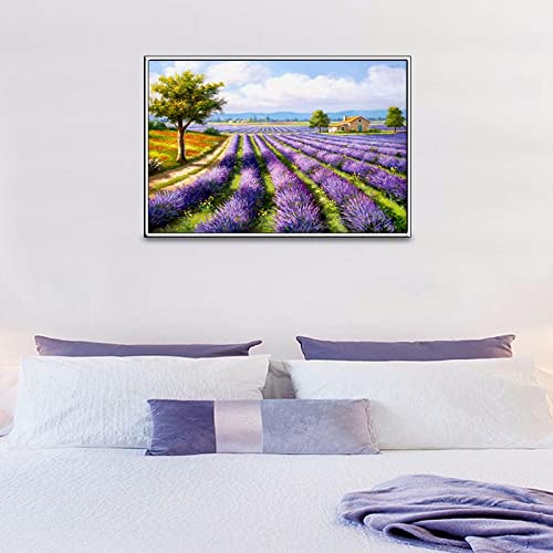 Peinture diamant lavande grand format pour créer une déco murale salon - 2