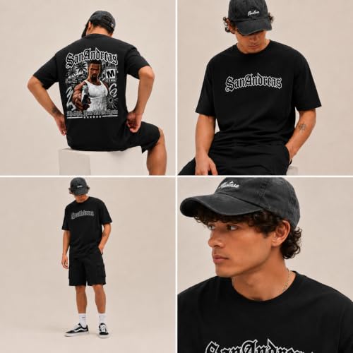 Buy The BRB Club Men's Black GTA Graphic T-Shirt, Regular Fit, Cotton | 100% Cotton, Half Sleeves, Double Bio-Washed, Front & Back Print, Round Neck, Casual Streetwear T-Shirt at Amazon.in - Image 5