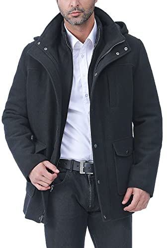 BGSD Men Kenneth Wool Blend Single Breasted Walking Car Coat with Removable Bib (Also available in Big and Tall)2