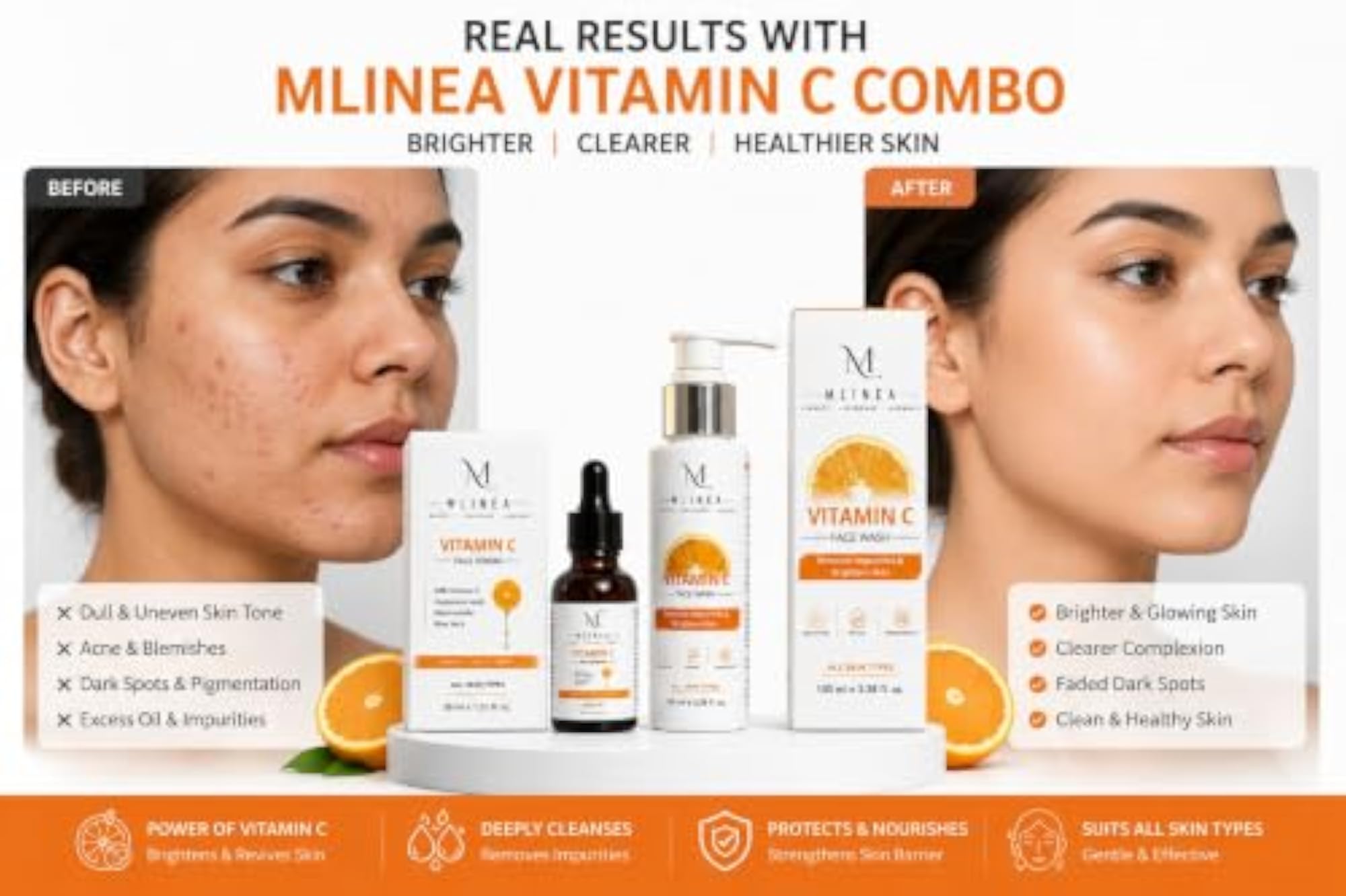 Advanced Vitamin C Face Wash and Face Serum Combo