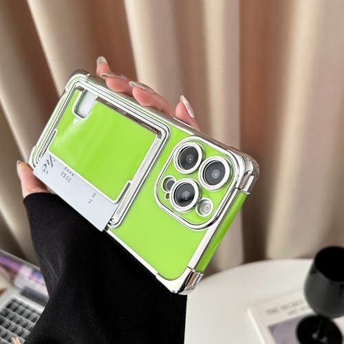 Étui portefeuille antichoc iPhone 14 en silicone vert avec fentes cartes