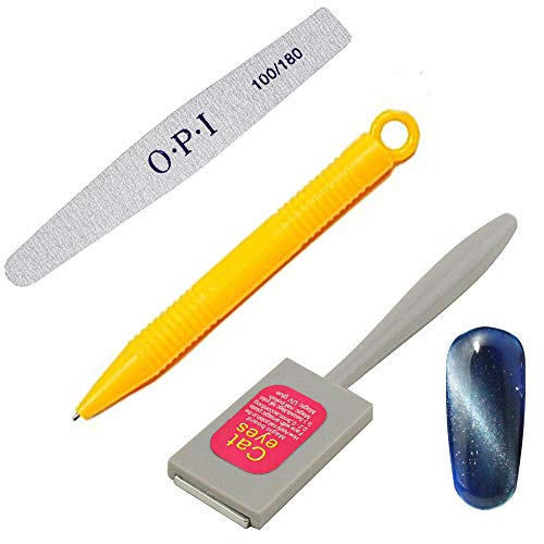 Minejin Nail Art Manicure Pedicure Buffer Tool Cat Eyes Magnet Plate Stick And Magnetic Pen 3Pcs Minejin Nail Art Manicure Pedicure Buffer Tool Cat Eyes Magnet Plate Stick And Magnetic Pen 3Pcs