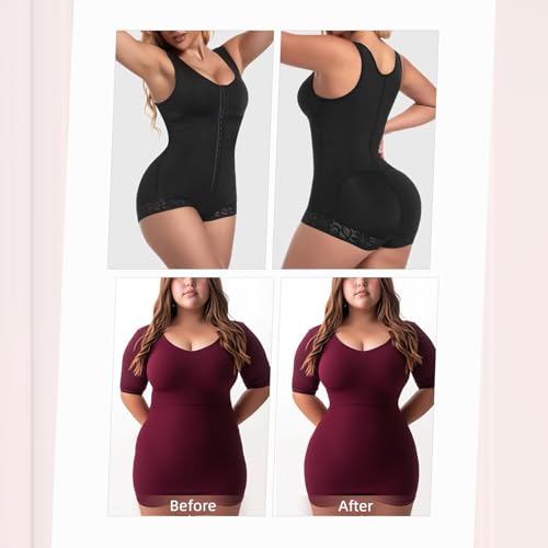 Image of woahee Fajas Colombianas Shapewear for Women Tummy Control Body Shaper Adjustable Straps Compression Bodysuit