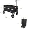 ROSONG Collapsible Wagon Cart with Wheels Foldable - Folding Utility Heavy Duty Wagons Carts for Grocery Sports Garden Shopping Camping Wheelbarrows (Black, 120L) #5