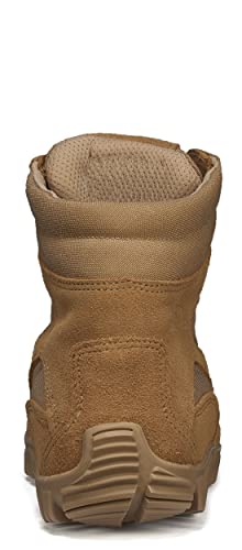 Belleville 763 6” Waterproof Hybrid Assault Combat Boots for Men - Full-Grain Desert Tan Leather with Breathable Gore-Tex Lining and Vibram Ibex Outsole; Berry Compliant3