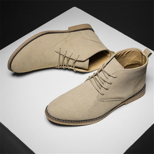 LEADER SHOW Men's Chukka Boot Comfortable Lightweight Lace Up Ankle Dress Boots for Men Casual Boot4