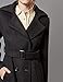 Escalier Womens Wool Coat Double Breasted Pea Coat Winter Long Trench Coat with Belt Black L