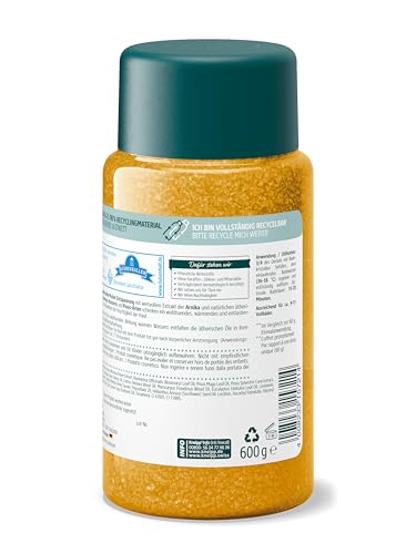 Kneipp Badekristalle Muskel Entspannung - Badezusatz mit wertvollem Extrakt der Arnika - wohltuend, wärmend, entlastend - 600 g