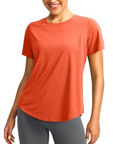 Image of Women's Short Sleeve Workout Shirts UPF 50+ Sun Protection T-Shirts Quick Dry Breathable Gym Running Hiking Tops for Women