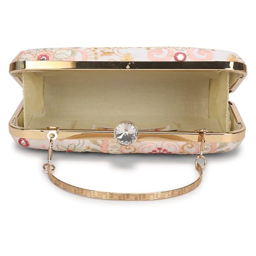 Image of LONGING TO BUY Hand Crafted Designer Box Clutch - Zari Embroidery For Women