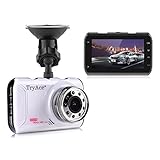 TryAce1080P Full HD Car DVR Screen Night Vision Touch Stop Monitoring Ultra Thin Driving Recorder Mini Video Camera 170° Super Wide Live HD Tachograph(FH05)