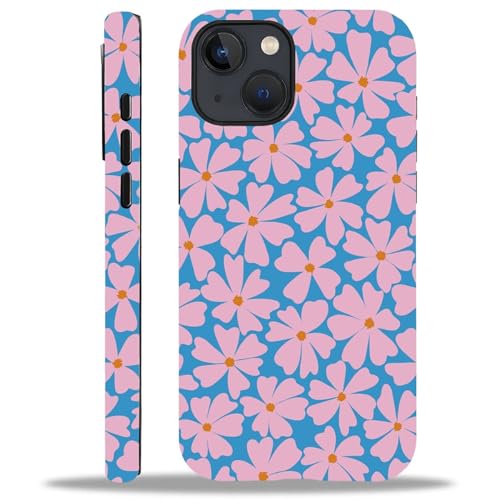 artslion for iPhone 15 Case for Women Girl Men Boy, Shockproof Soft Silicone & Hard PC Shell Protective Case for iPhone 15 - Retro 70s Floral Boho Flower
