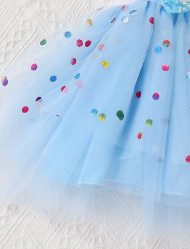 AWIBMK Baby Girls My 1st 2nd 3rd Birthday Dress Sequins Bowknot Confetti Dresses with Hair Clips Photoshoot Outfit4