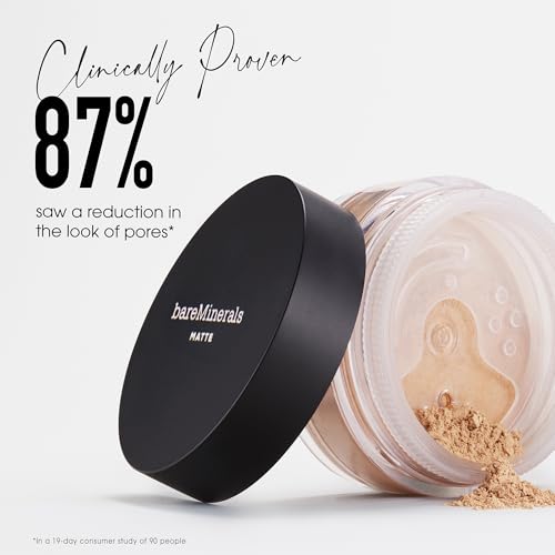 bareMinerals Original Matte Loose Powder Foundation, Clean Mineral Powder Face Makeup, Sheer-to-Full Coverage, Reduces Shine, Talc-Free, Non-Comedogenic, Vegan - Image 6