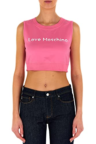 Top cropped Love Moschino rose fuchsia pour vos soirées d'été en taille 44