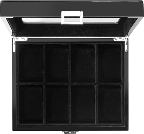 ProCase 男性用20スロットウォッチボックス、引き出し付き3層ジュエリーオーガナイザーボックス、ガラス蓋付きディスプレイ収納ケース