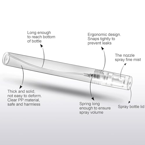 Image of Plastic Mini Spray Bottle, 10 ml Spray Bottle Empty, Fine Mist Refillable Mini Perfume Bottle, Perfume Atomizer, Small Sample Containers, Plastic Portable Travel Bottle, Clear (Pack 5,)