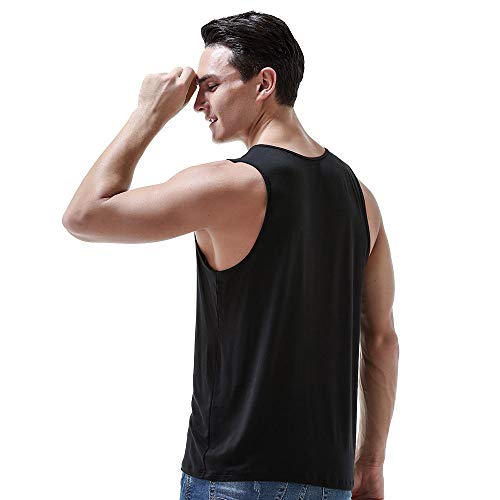 AORGSVI Men's Tank Tops Undershirts 3-Pack, Crew Neck Modal Comfort Soft Multipack A-Shirt3