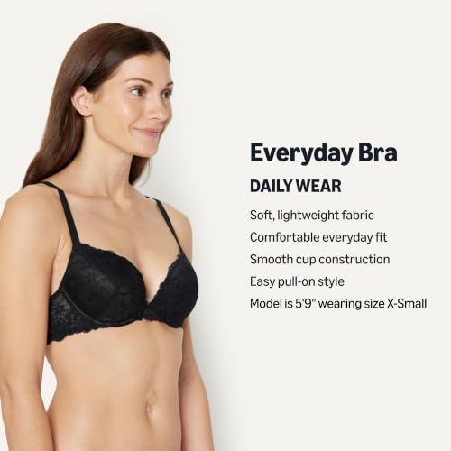 Image of Amazon Essentials Women's Padded Underwire Lace Push-Up Bra, Pack of 2