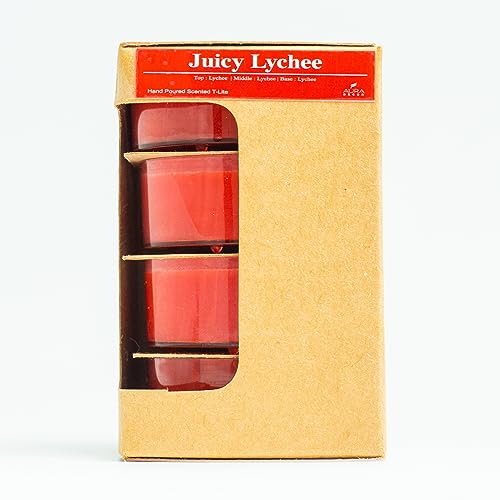 Image of AuraDecor Scented Soy Wax Acrylic Tealight Candle, Organic Luxury Aroma, Aromatic /Aromatherapy Candle || Long Lasting Burning Time (Jumbo Tealight, Juicy Lychee)